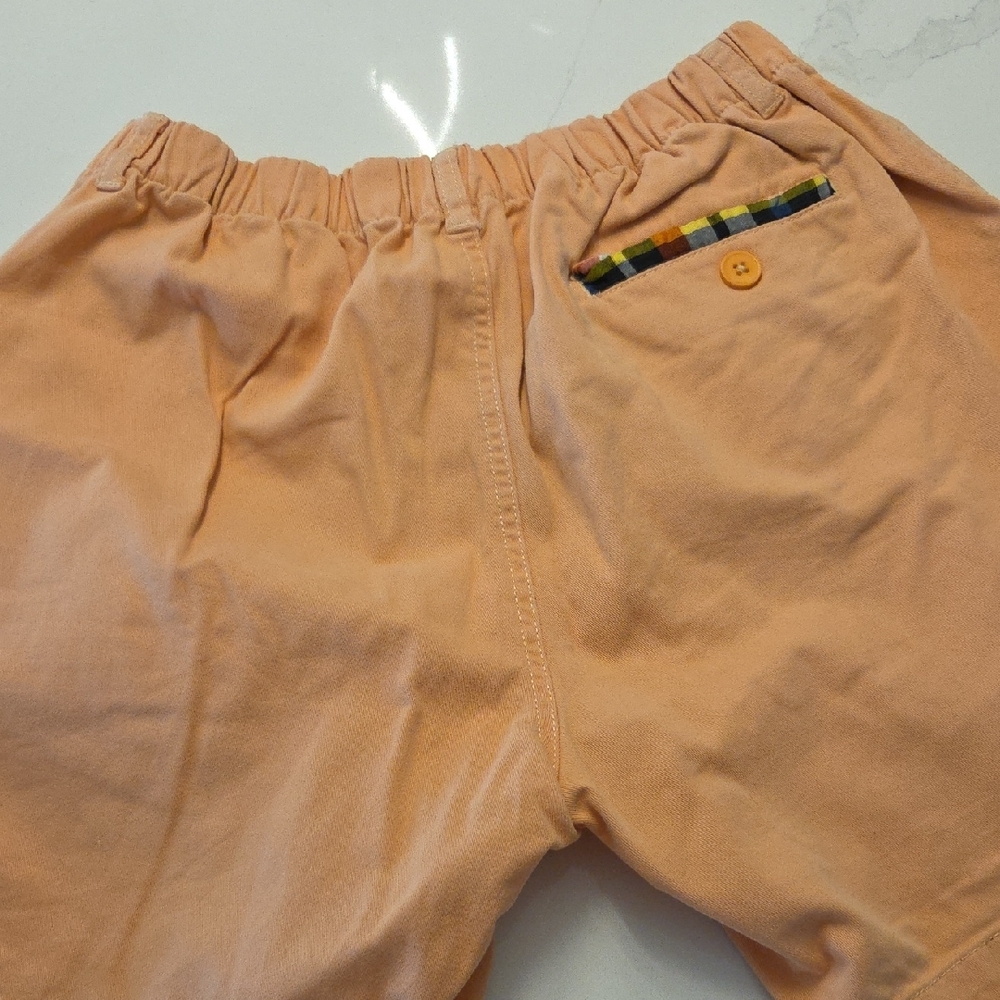Men's Peach Flat-Front Cotton Shorts with Elastic Waistband - Picture 7 of 7
